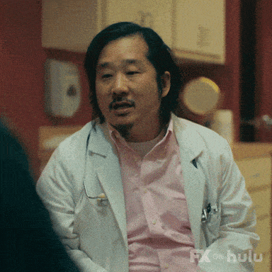 A doctor speaking with a patient and saying, "Survival of the fittest. And you're not the fittest."