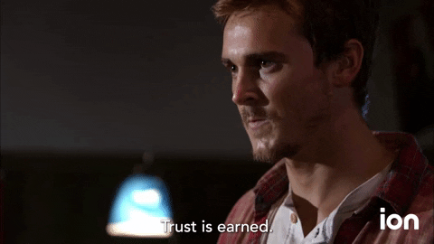 A man saying, "Trust is earned."