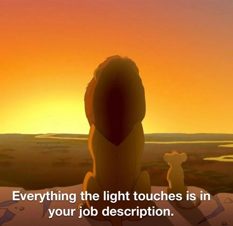 "Everything the light touches is in your job description."