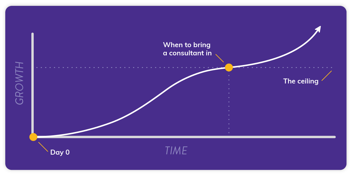 Time vs. growth chart and when to bring in a consultant