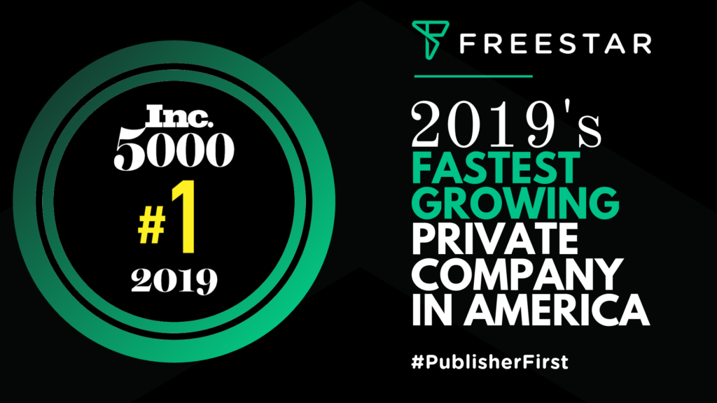 Freestar ranked #1 on Inc 5,000 list