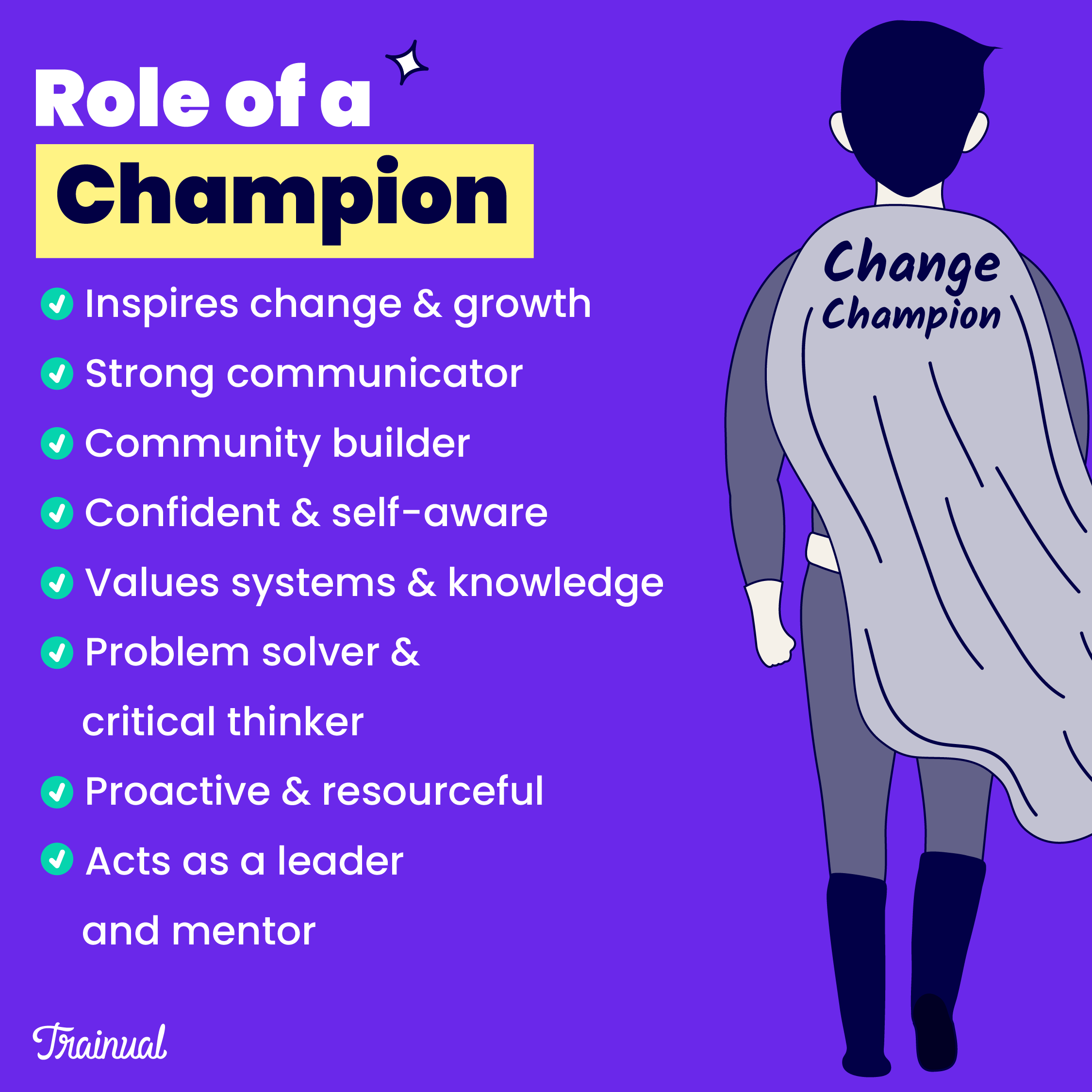 Roles of a change champion.