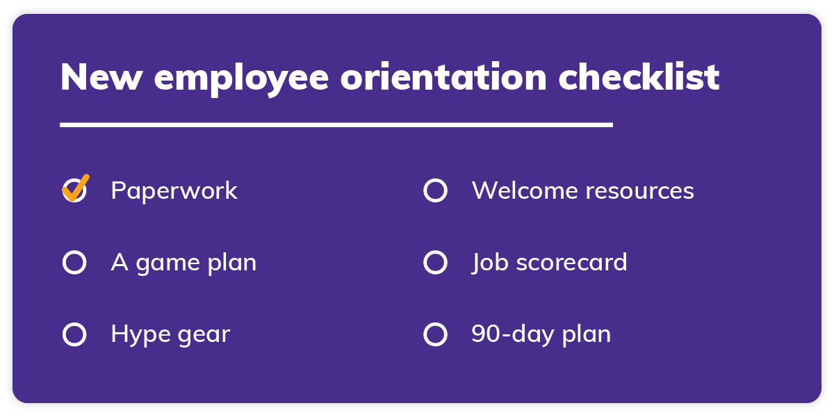 New employee orientation checklist!