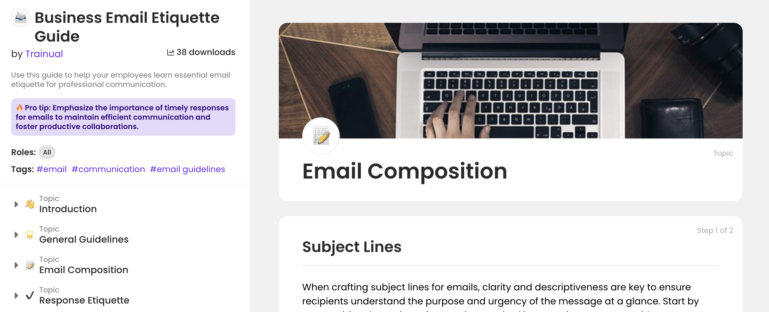 Business Email Etiquette Guide Trainual template