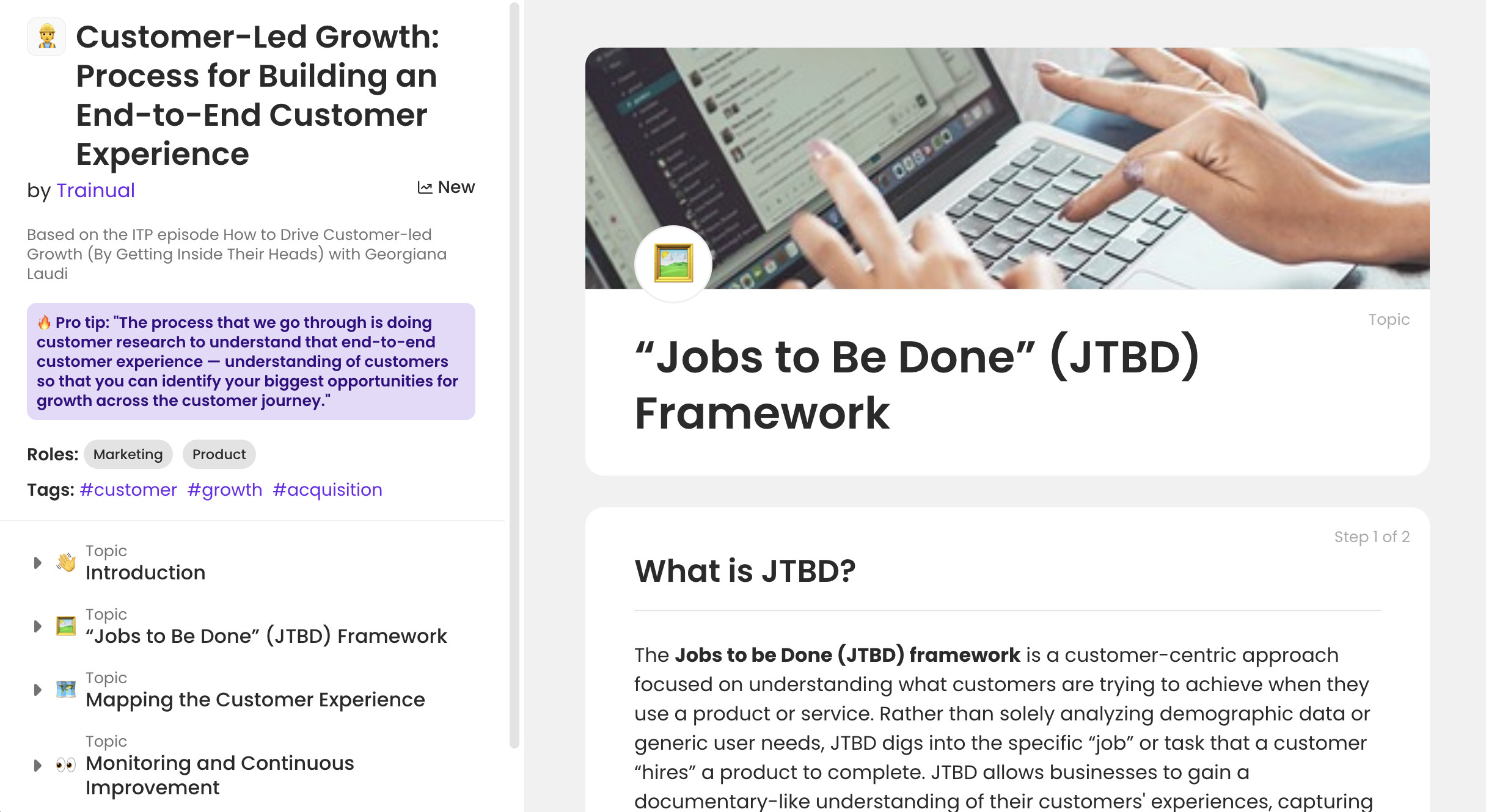 Customer-Led Growth: Process for Building an End-to-End Customer Experience Trainual template
