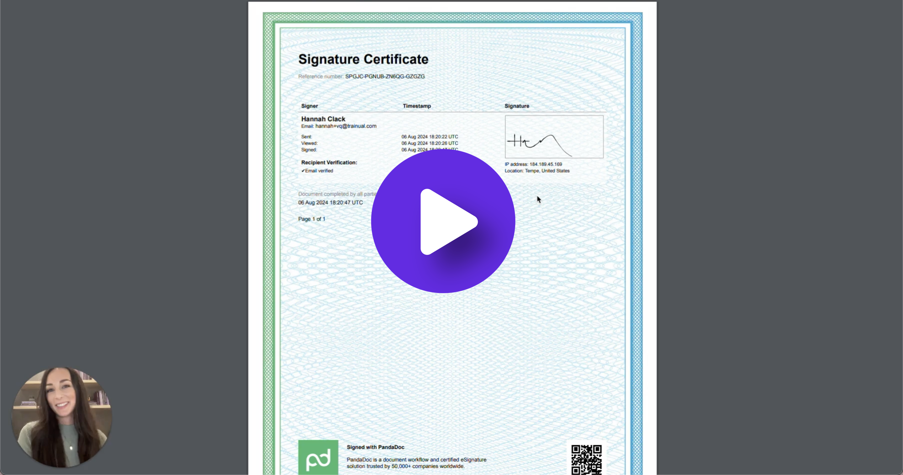 Video explanation of Trainual e-signature feature.