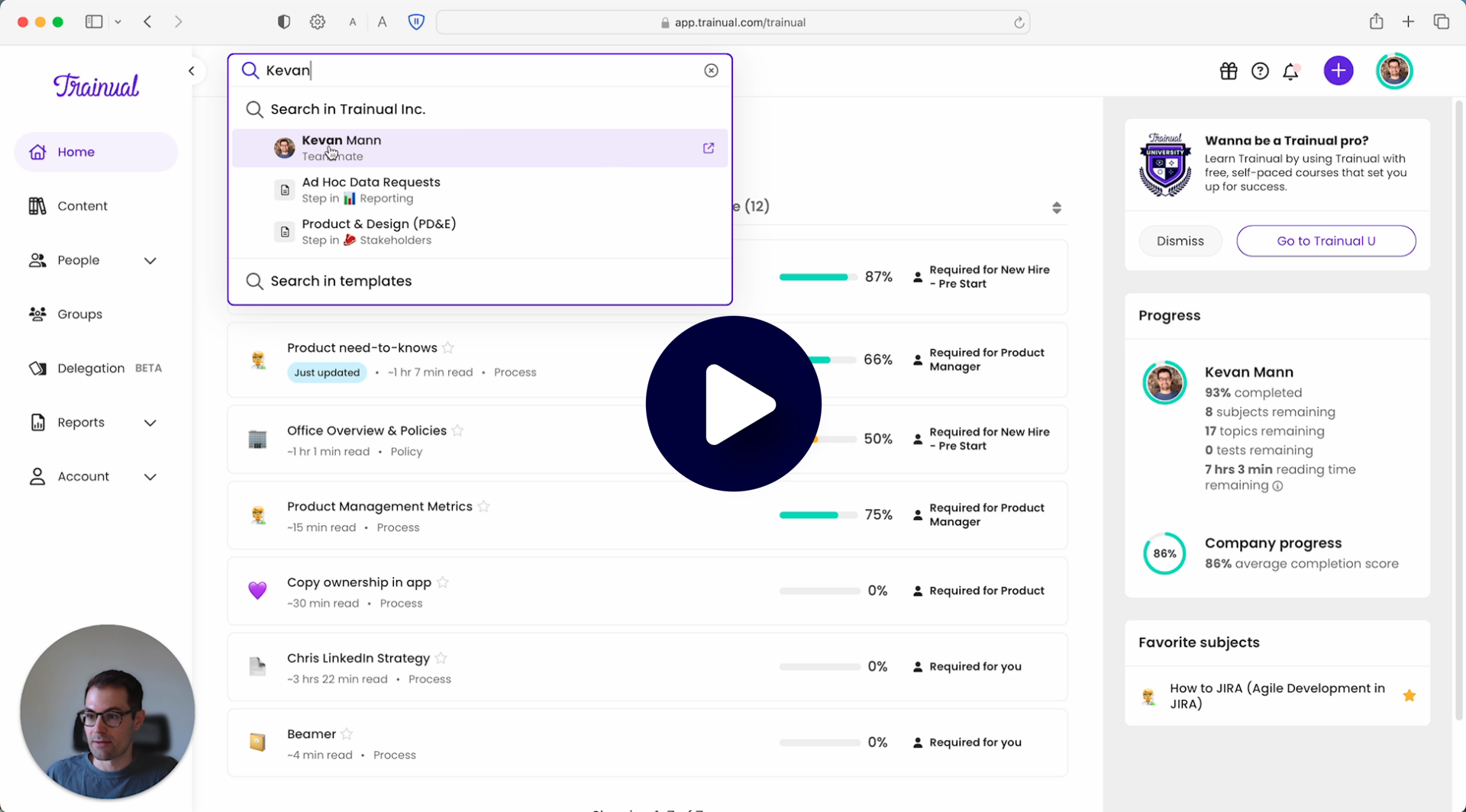 Trainual search functionality video tutorial