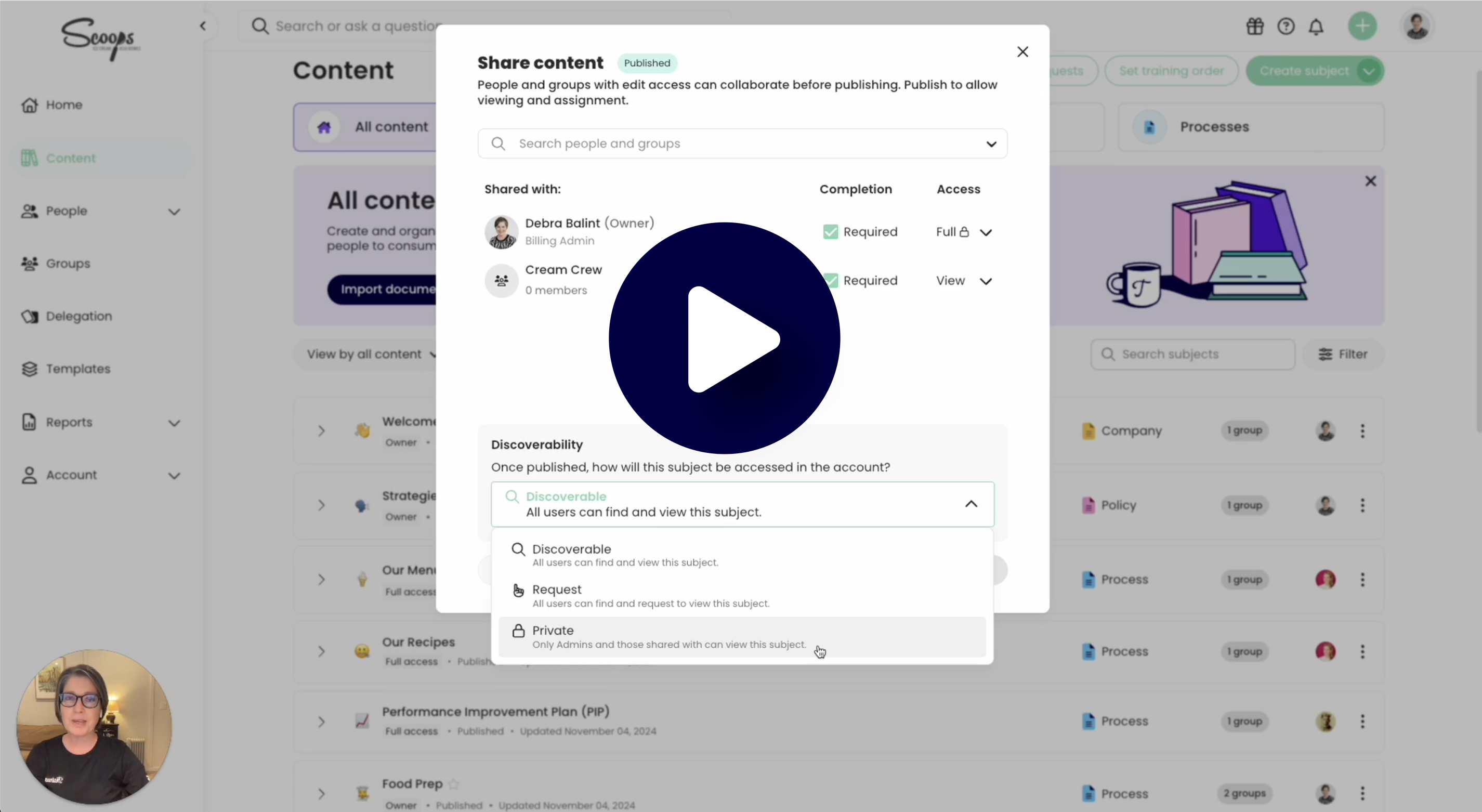 Trainual video explaining content discoverability